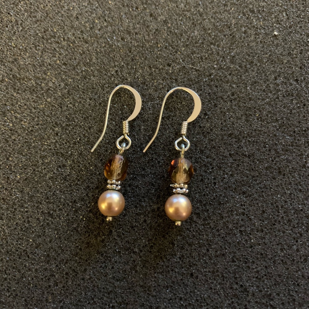 Lia Sophia Earrings Silver Brown